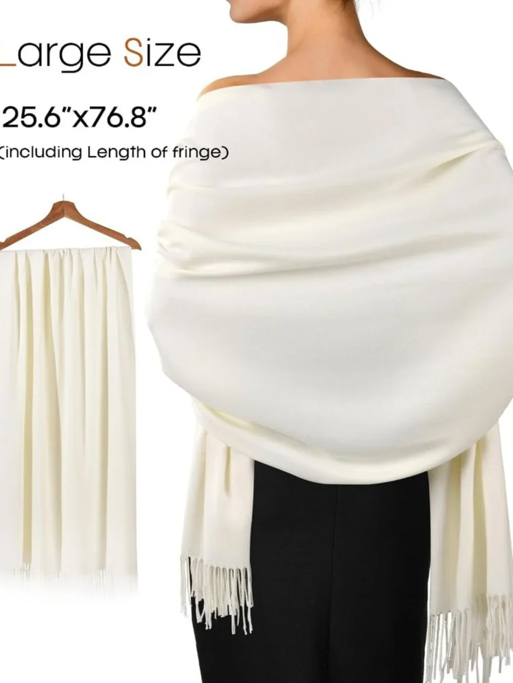 Cozy Cashmere Feel Shawl Wrap Blanket Scarf - Perfect for Weddings & Events
